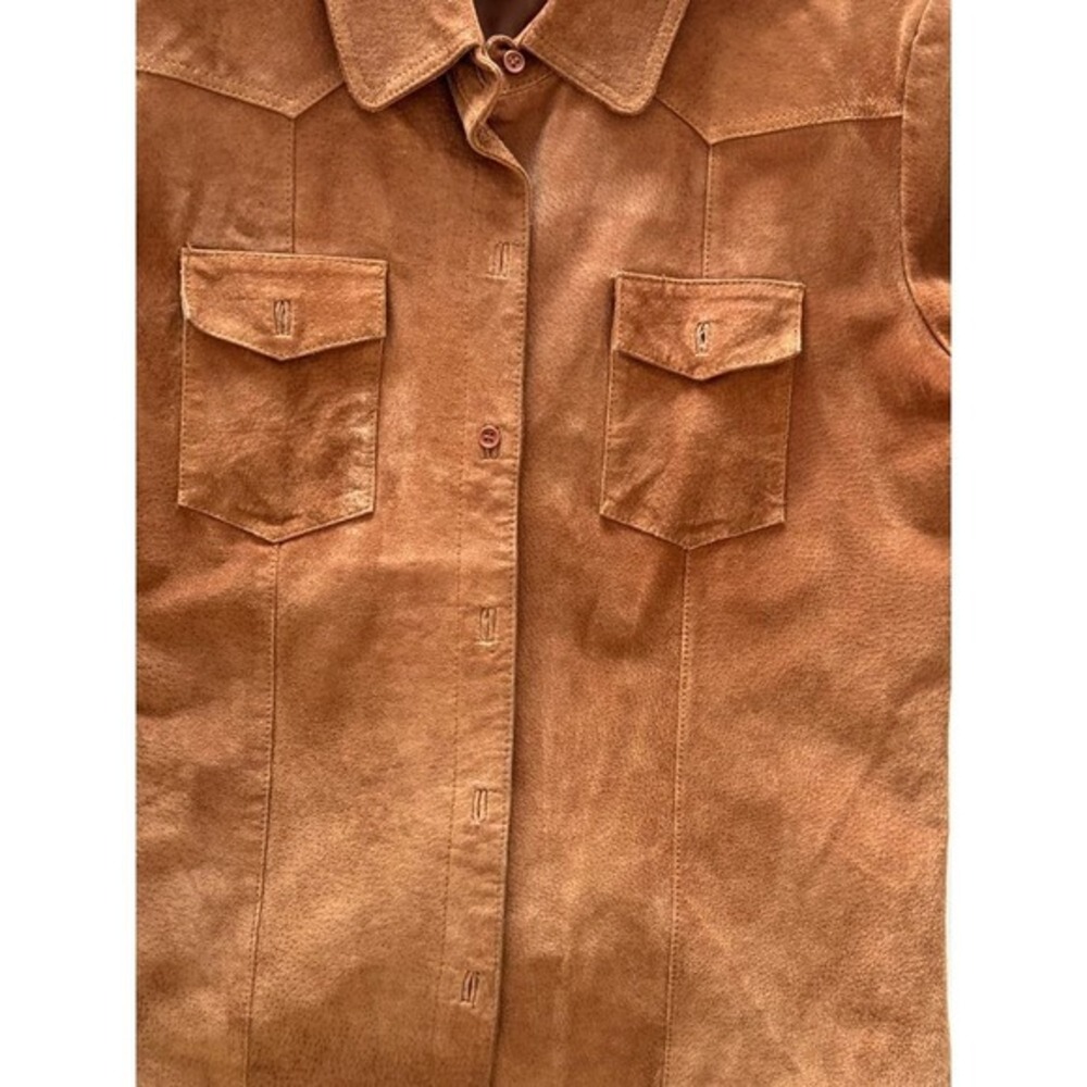 Vintage Genuine Suede Western Leather Shacket Size 12 Penny Lane Style - Picture 6 of 11